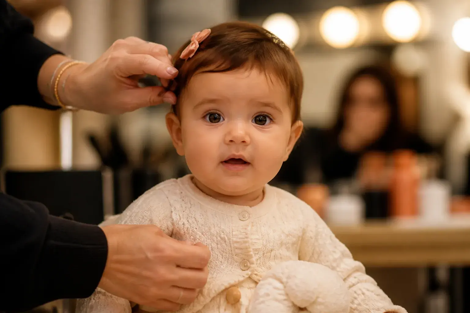 Casting bébé fille 12-18 mois aux yeux marrons pour projet photo en Belgique