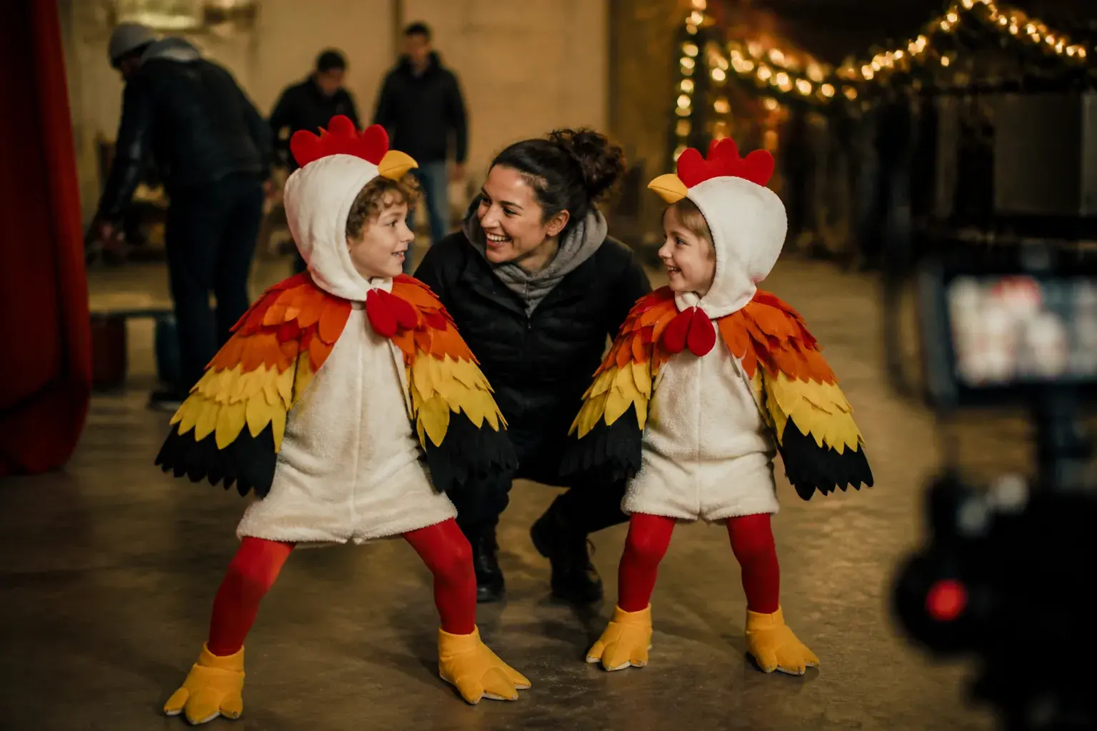 Casting figuration enfants pour spot publicitaire déguisés en coqs à Mons