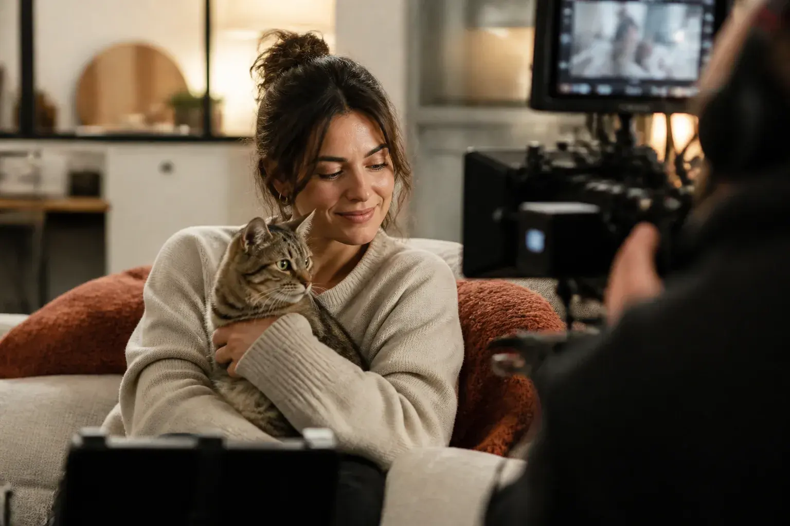 Casting figuration : femme trentenaire et son chat pour pub croquettes à Marseille
